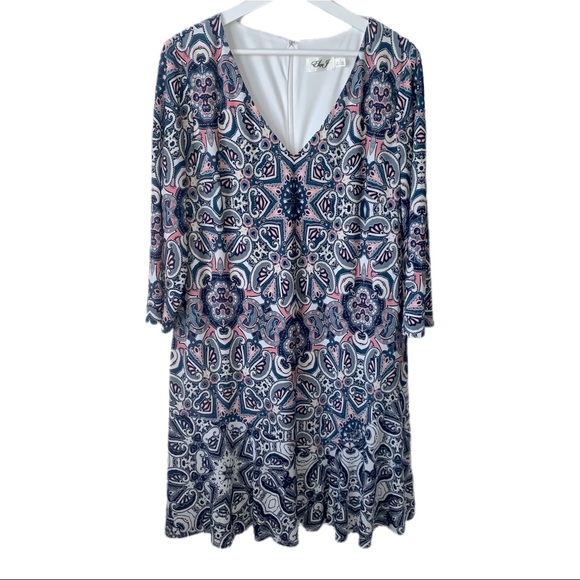 Eliza J Paisley Print Knit A-Line Mini Dress 18 - Picture 6 of 8